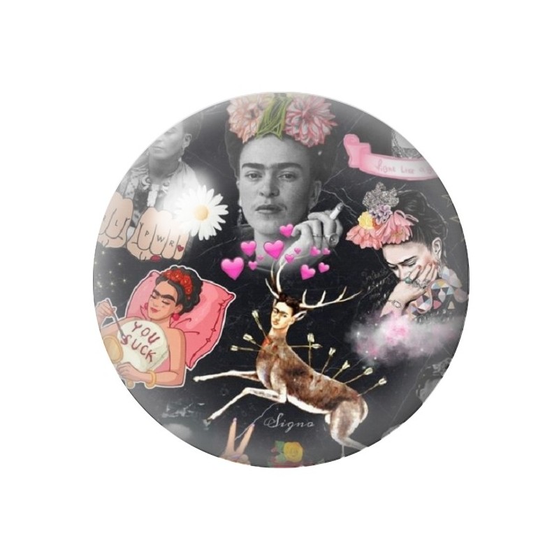 Cabochon en Verre Illustré Frida Kahlo 12 à 25mm