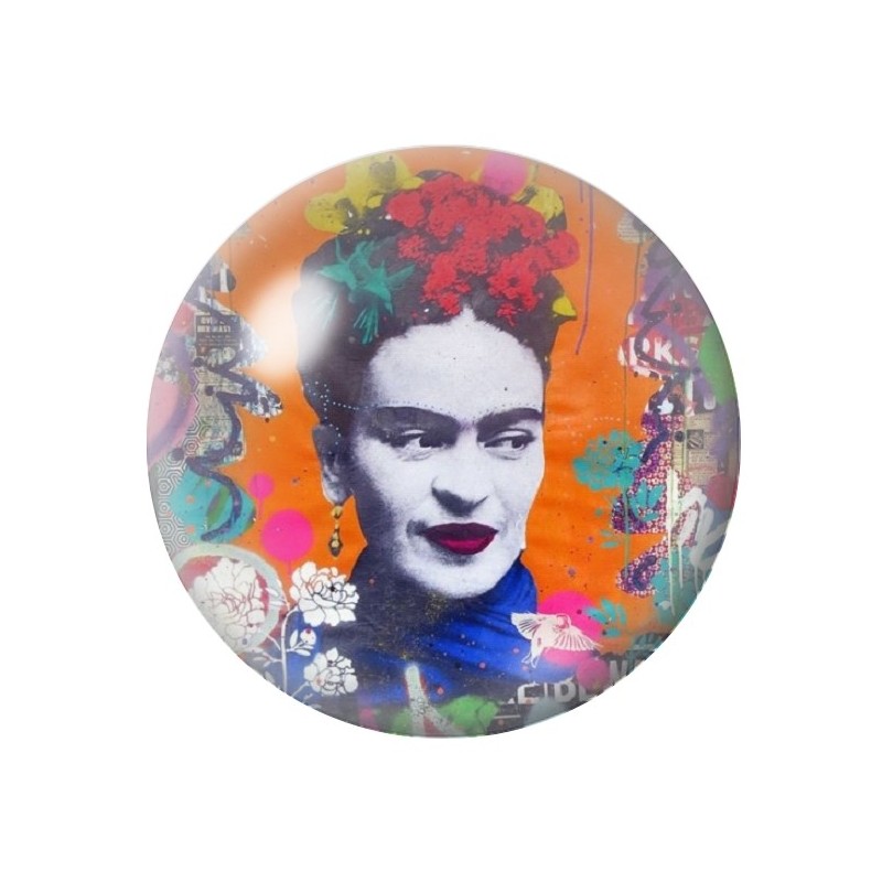 Cabochon en Verre Illustré Frida Kahlo 12 à 25mm