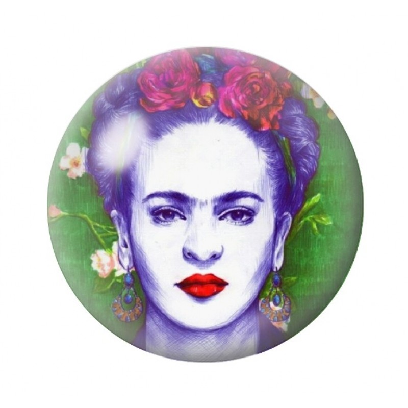 Cabochon en Verre Illustré Frida Kahlo 12 à 25mm