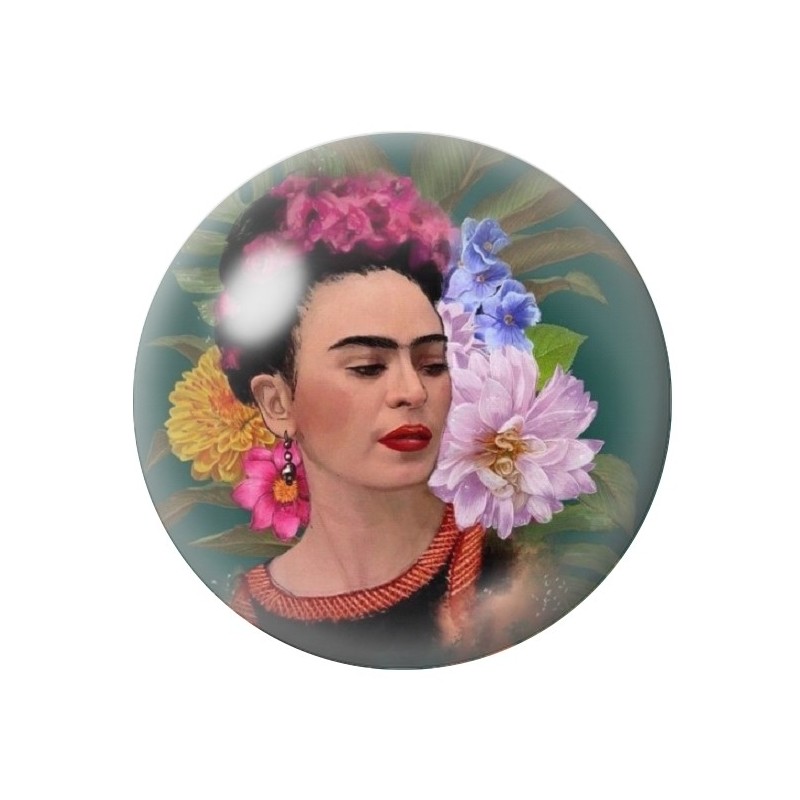 Cabochon en Verre Illustré Frida Kahlo 12 à 25mm