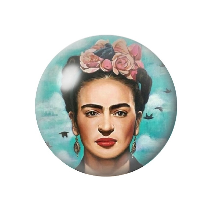 Cabochon en Verre Illustré Frida Kahlo 12 à 25mm