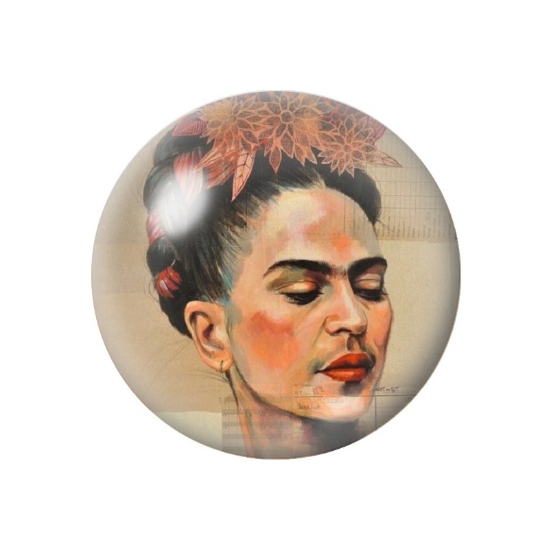 Cabochon en Verre Illustré Frida Kahlo 12 à 25mm