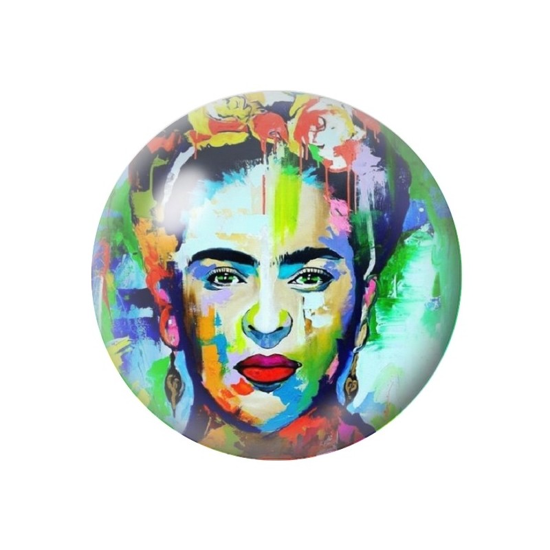 Cabochon en Verre Illustré Frida Kahlo 12 à 25mm