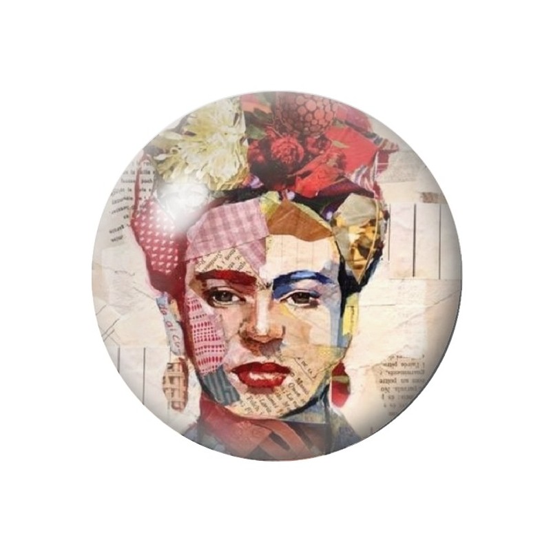 Cabochon en Verre Illustré Frida Kahlo 12 à 25mm
