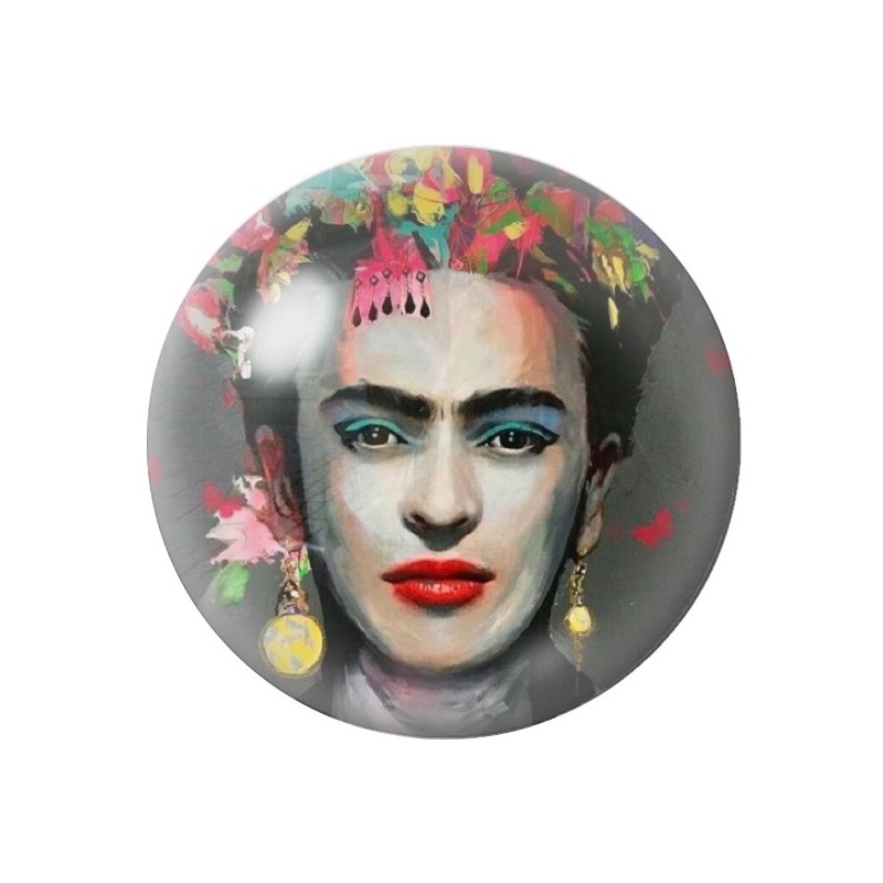 Cabochon en Verre Illustré Frida Kahlo 12 à 25mm