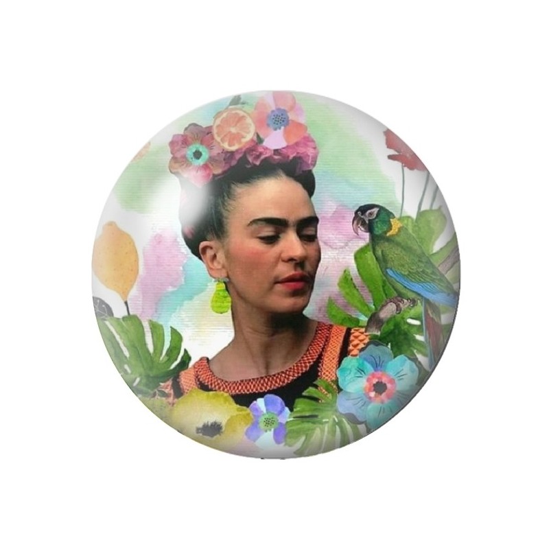 Cabochon en Verre Illustré Frida Kahlo 12 à 25mm
