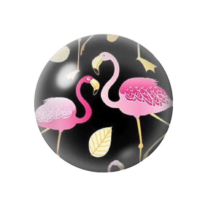  Cabochon en Verre Illustré Exotique Flamants Roses 12 à 25mm