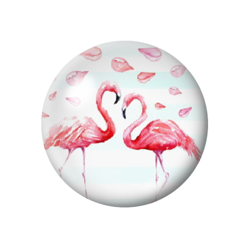  Cabochon en Verre Illustré Exotique Flamants Roses 12 à 25mm
