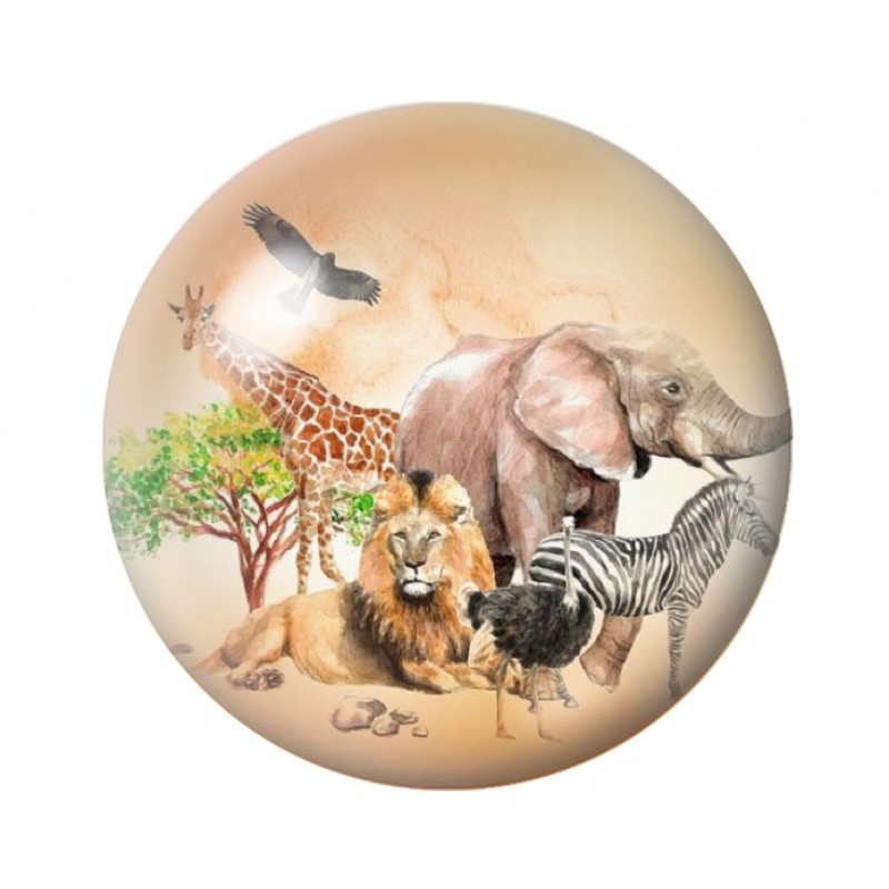  Cabochon en Verre Illustré Exotique Animaux de la Savane 12 à 25mm