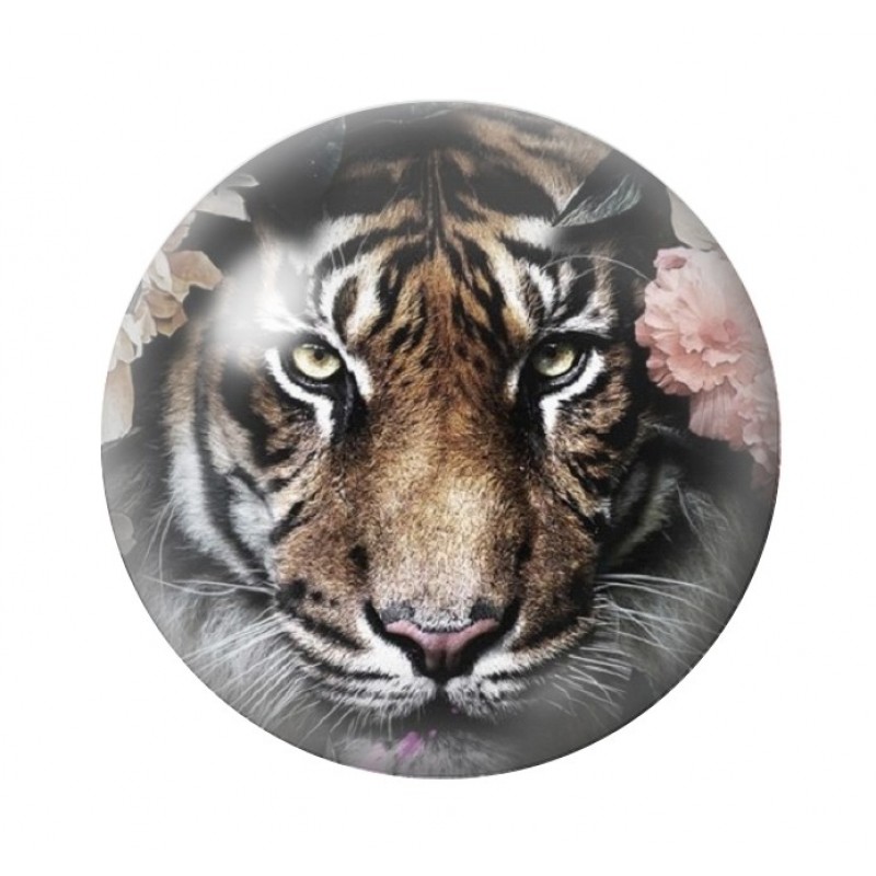 Cabochon en Verre Illustré Tigre 12 à 25mm
