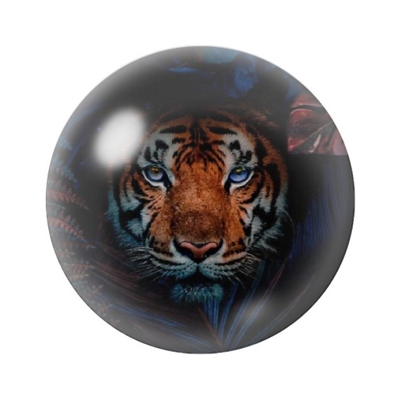 Cabochon en Verre Illustré Tigre 12 à 25mm
