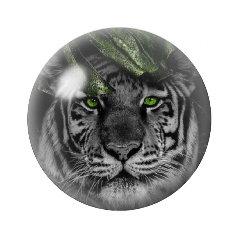 Cabochon en Verre Illustré Tigre 12 à 25mm