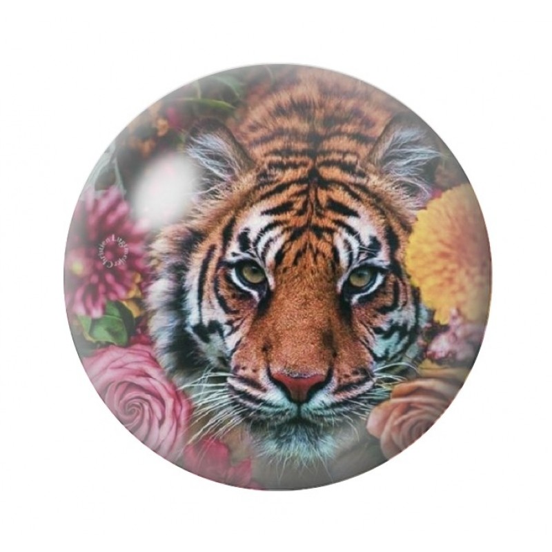 Cabochon en Verre Illustré Tigre 12 à 25mm