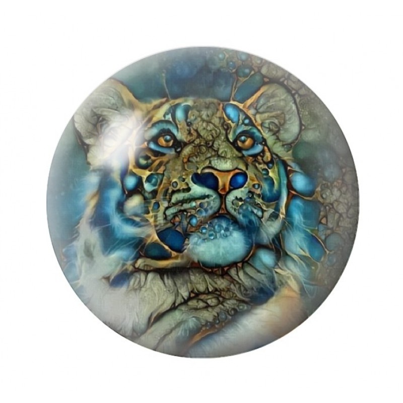 Cabochon en Verre Illustré Tigre 12 à 25mm
