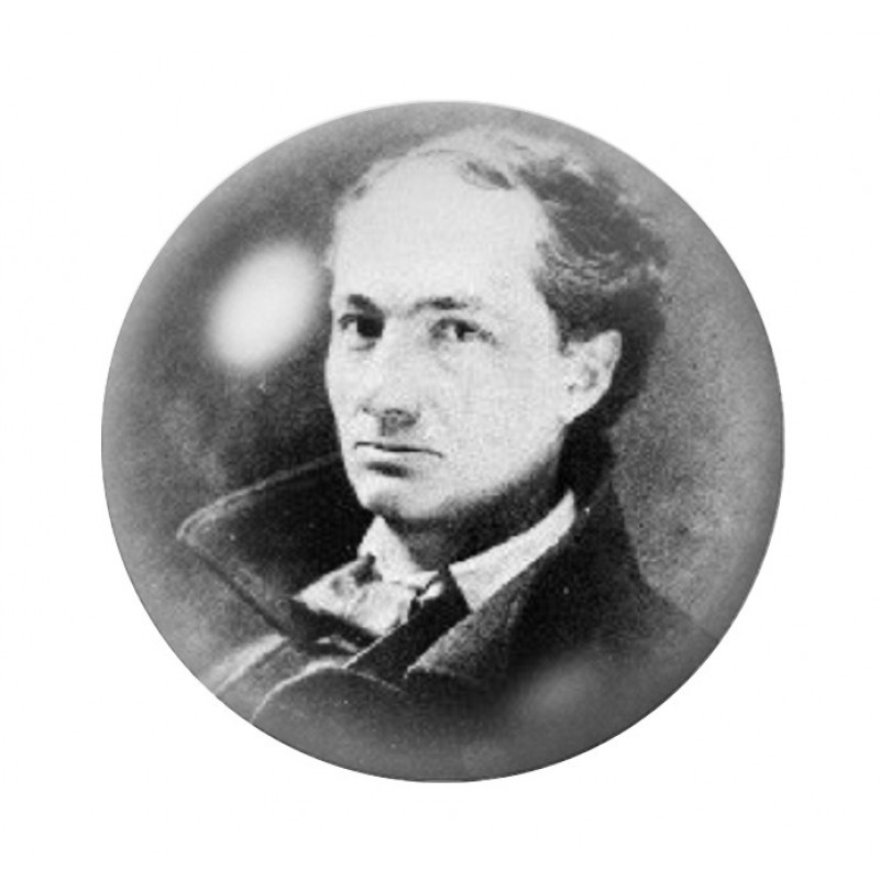 Cabochon en Verre Illustré Charles Baudelaire 12 à 25mm
