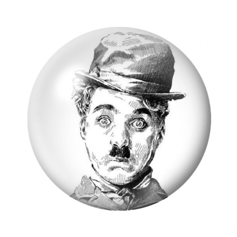 Cabochon en Verre Illustré Charlie Chaplin 12 à 25mm