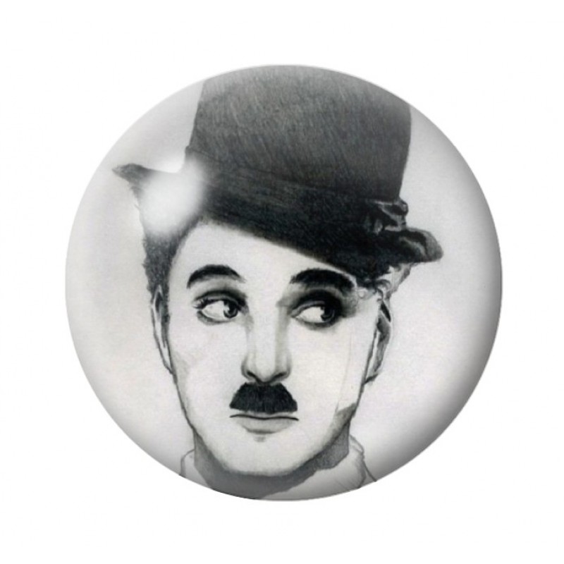 Cabochon en Verre Illustré Charlie Chaplin 12 à 25mm
