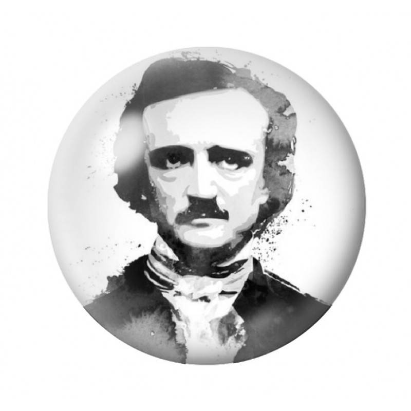 Cabochon en Verre Illustré Edgar Allan Poe 12 à 25mm