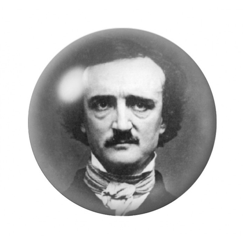 Cabochon en Verre Illustré Edgar Allan Poe 12 à 25mm