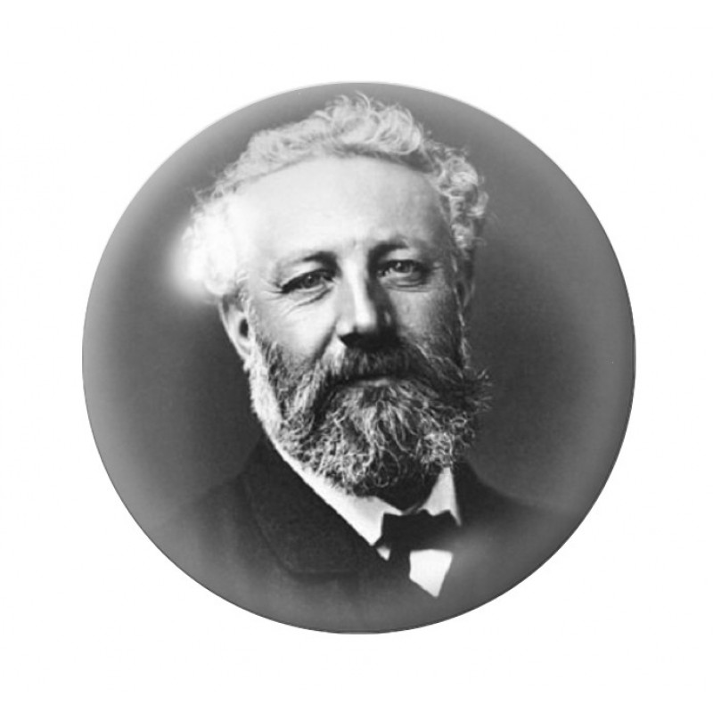 Cabochon en Verre Illustré Jules Verne 12 à 25mm