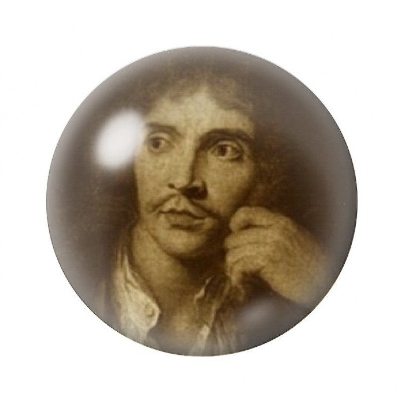 Cabochon en Verre Illustré Molière 12 à 25mm