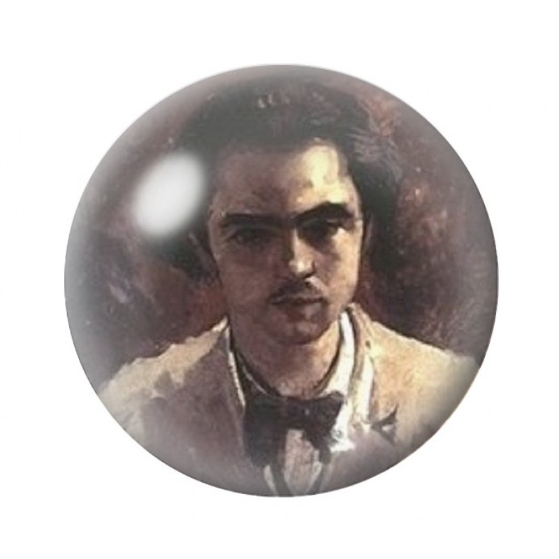 Cabochon en Verre Illustré Paul Verlaine 12 à 25mm
