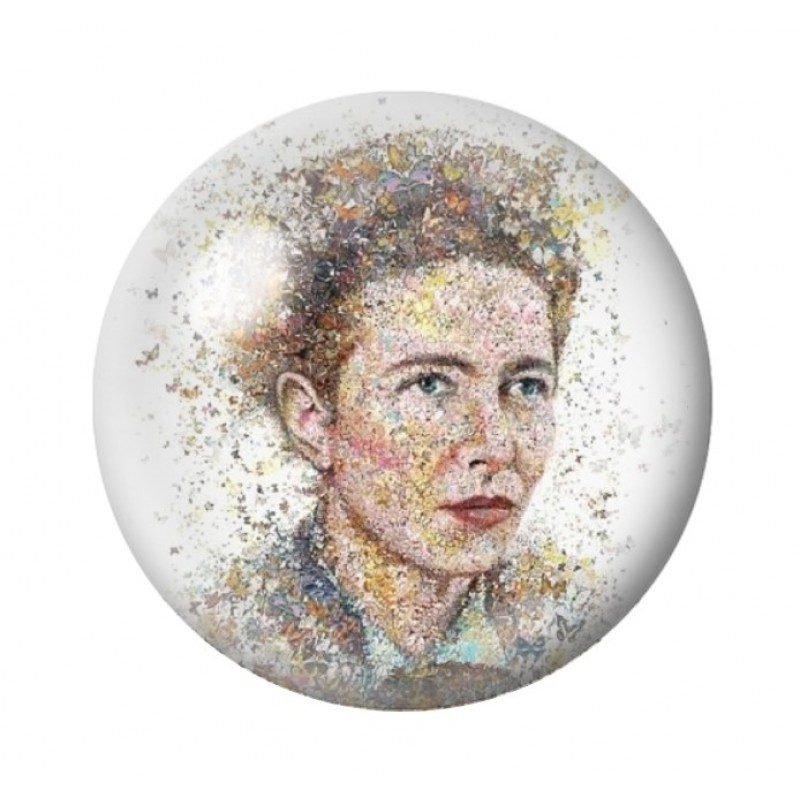 Cabochon en Verre Illustré Simone de Beauvoir 12 à 25mm