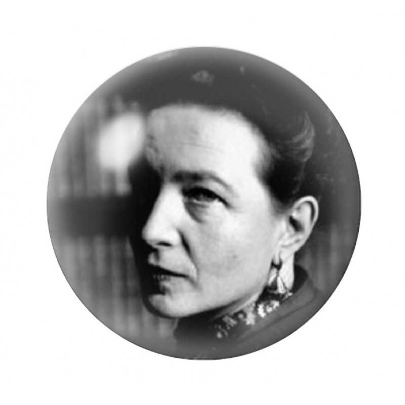 Cabochon en Verre Illustré Simone de Beauvoir 12 à 25mm