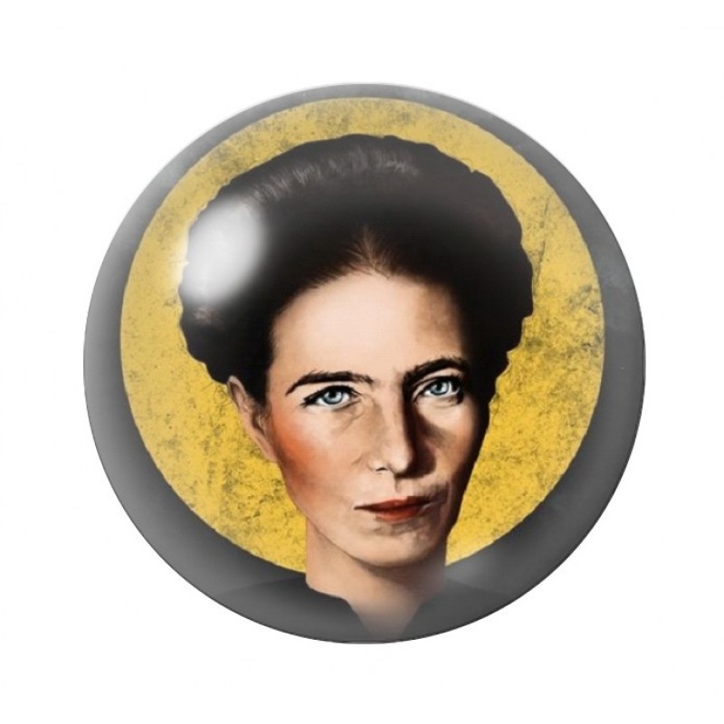 Cabochon en Verre Illustré Simone de Beauvoir 12 à 25mm