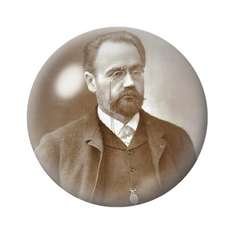 Cabochon en Verre Illustré Emile Zola 12 à 25mm