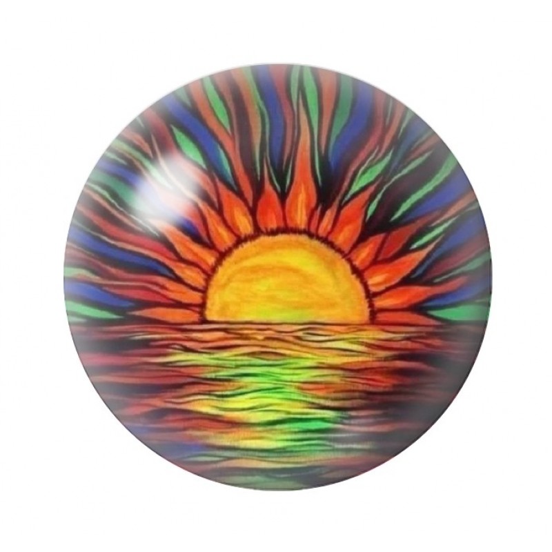 Cabochon en Verre Illustré Soleil 12 à 25mm