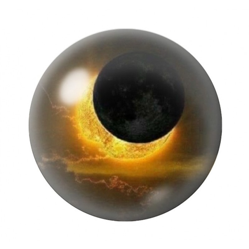 Cabochon en Verre Illustré Soleil Lune Eclipse 12 à 25mm