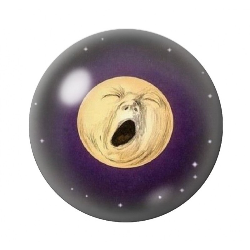 Cabochon en Verre Illustré Lune 12 à 25mm