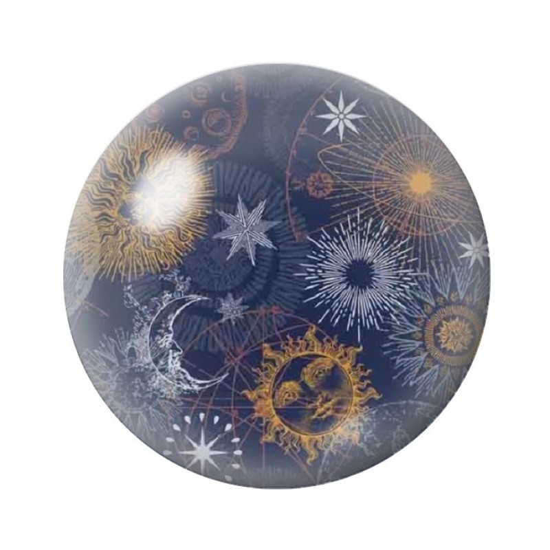 Cabochon en Verre Illustré Soleil Lune 12 à 25mm