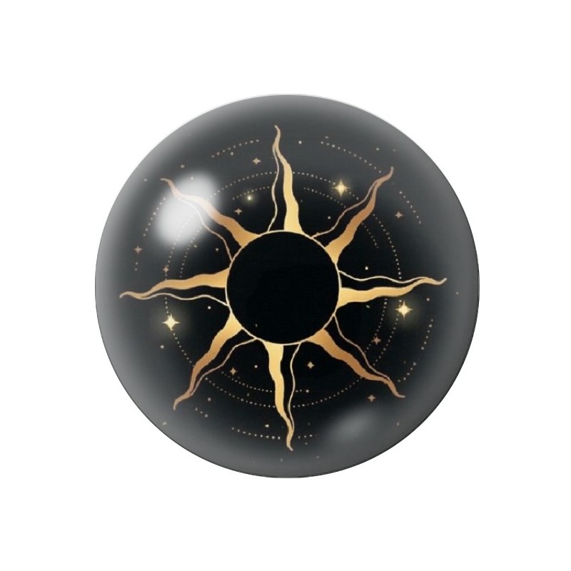 Cabochon en Verre Illustré Soleil 12 à 25mm