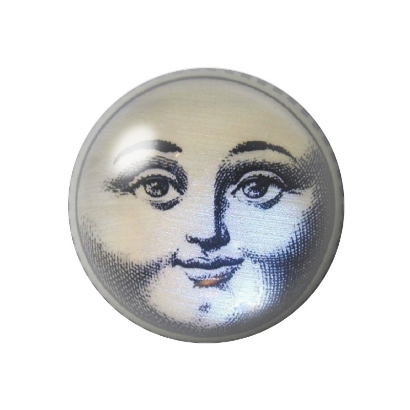 Cabochon en Verre Illustré Lune 12 à 25mm