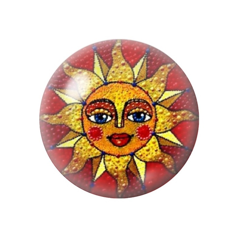 Cabochon en Verre Illustré Soleil 12 à 25mm