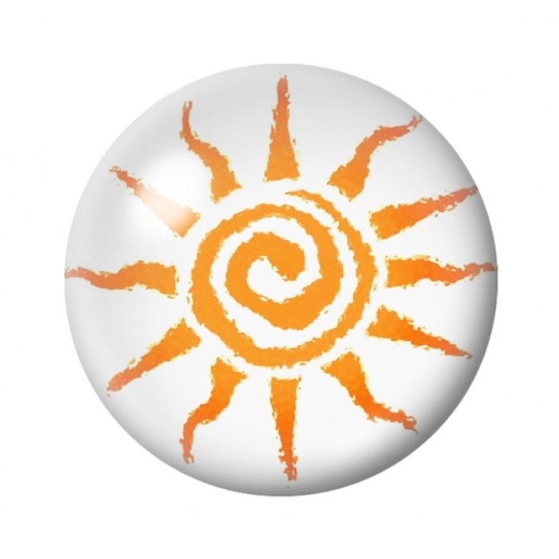 Cabochon en Verre Illustré Soleil 12 à 25mm