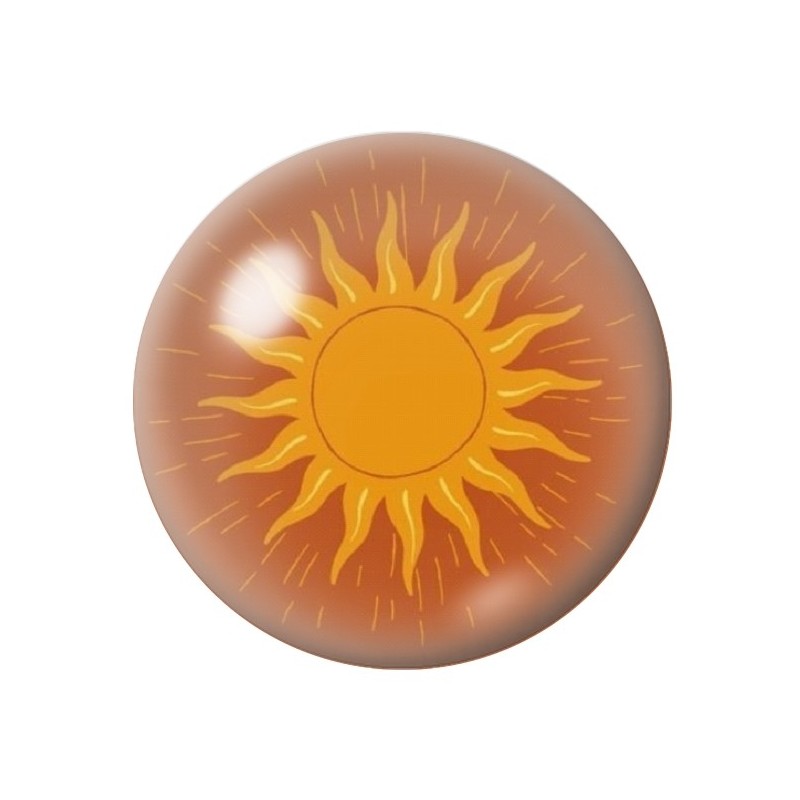 Cabochon en Verre Illustré Soleil 12 à 25mm