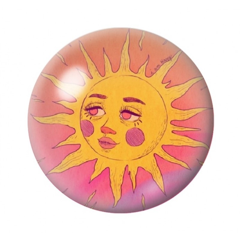Cabochon en Verre Illustré Soleil 12 à 25mm