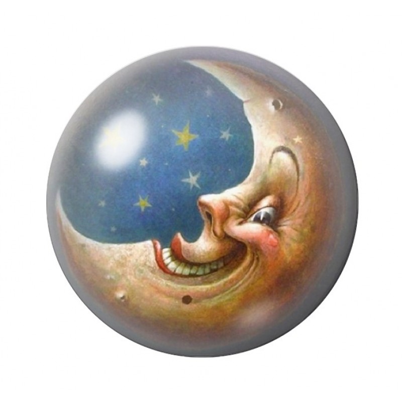 Cabochon en Verre Illustré Lune 12 à 25mm