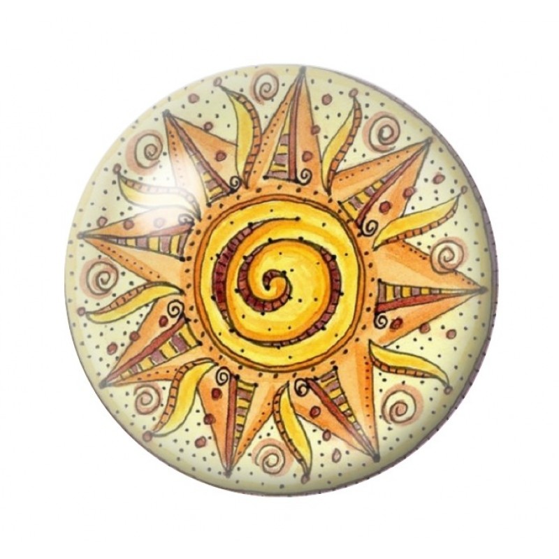 Cabochon en Verre Illustré Soleil 12 à 25mm