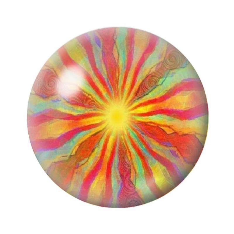 Cabochon en Verre Illustré Soleil 12 à 25mm