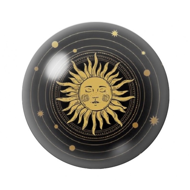 Cabochon en Verre Illustré Soleil 12 à 25mm