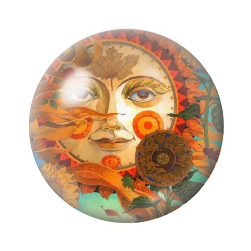 Cabochon en Verre Illustré Soleil 12 à 25mm