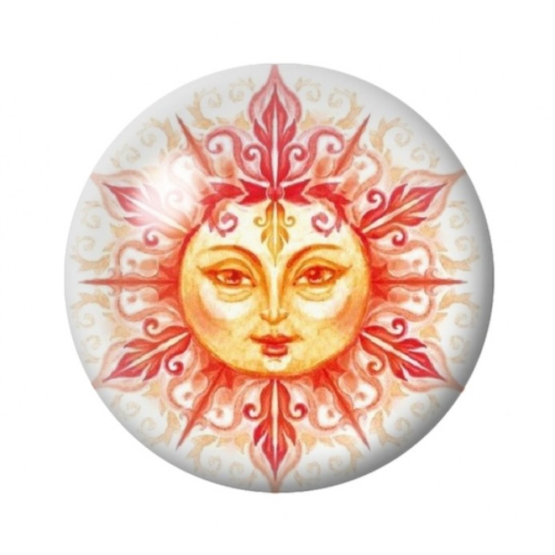 Cabochon en Verre Illustré Soleil 12 à 25mm