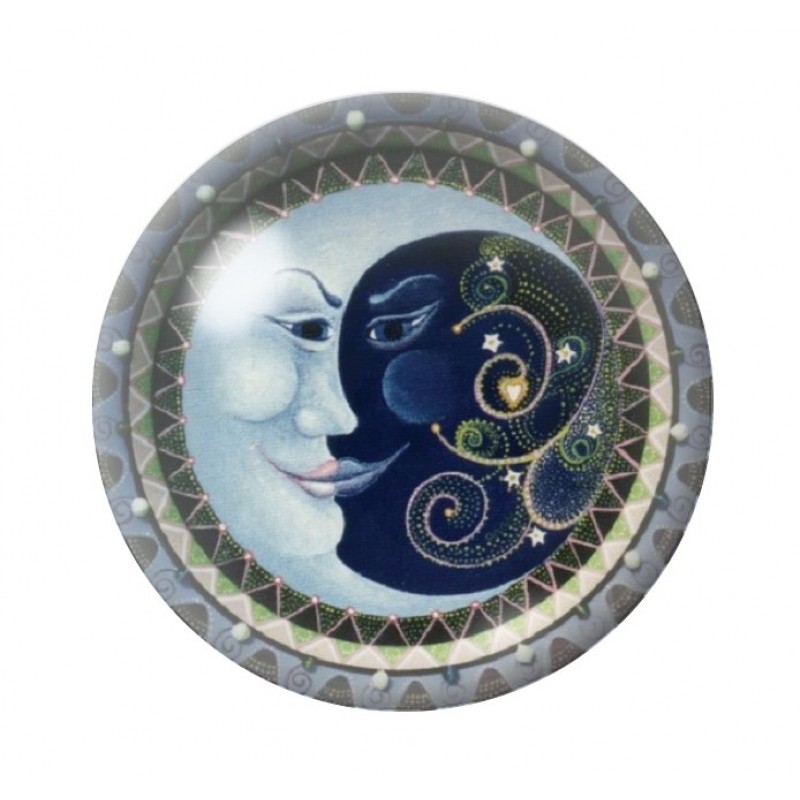 Cabochon en Verre Illustré Lune 12 à 25mm