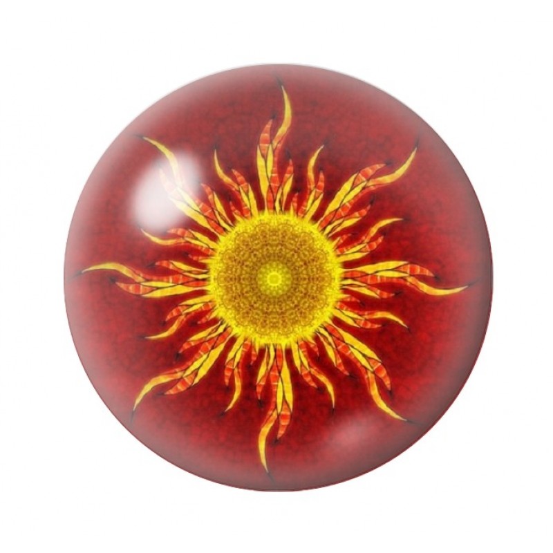 Cabochon en Verre Illustré Soleil 12 à 25mm