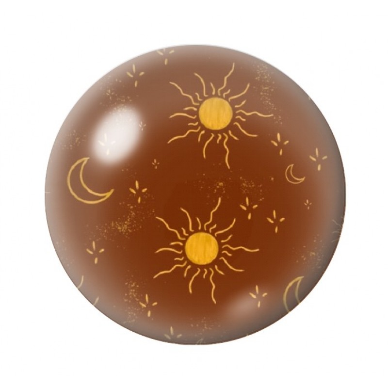 Cabochon en Verre Illustré Soleil Lune 12 à 25mm