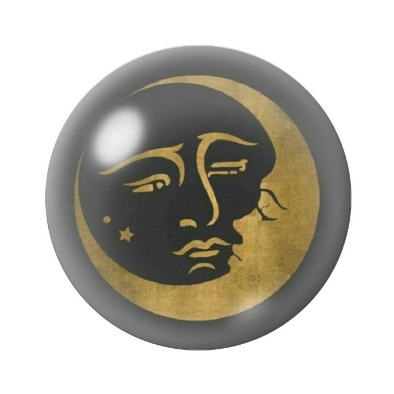 Cabochon en Verre Illustré Soleil Lune 12 à 25mm